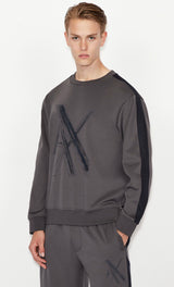 ARMANI EXCHANGE OVERSIZED LOGO CREW NECK SWEATSHIRT