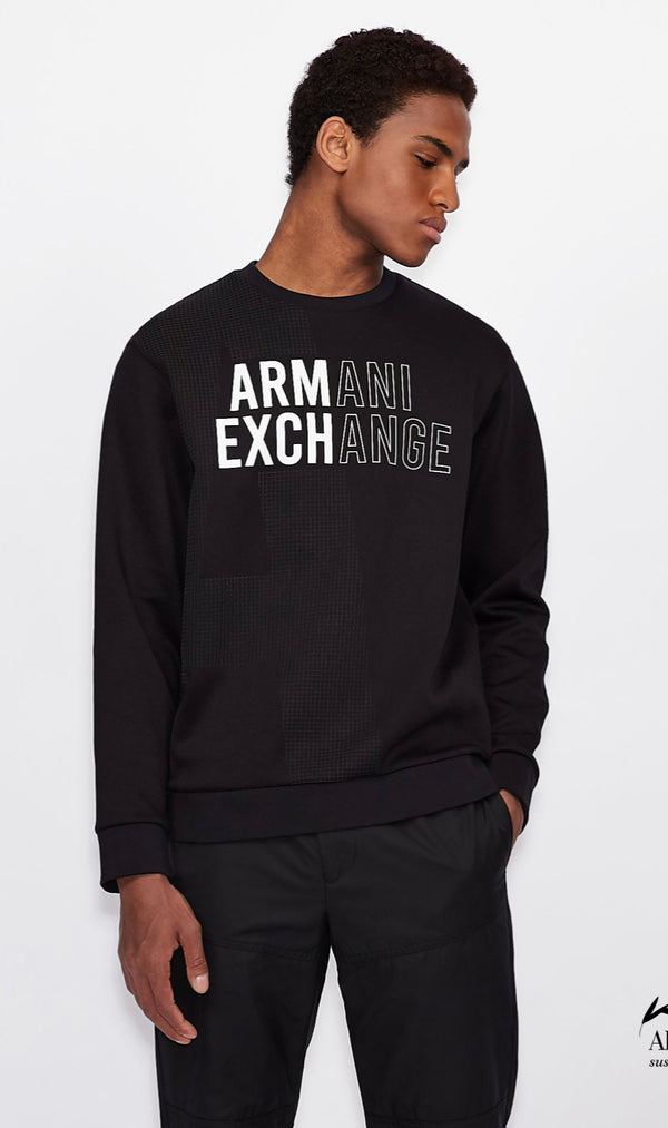 ARMANI EXCHANGE DOUBLE JERSEY SWEATSHIRT  Black