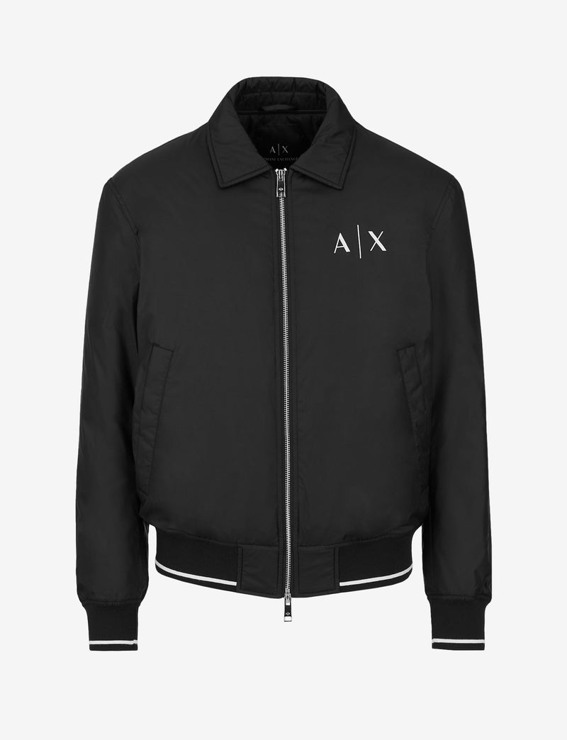 Armani exchange RECYCLED NYLON NEVER TOO LOUD JACKET BLACK