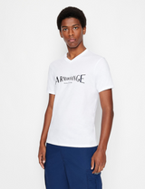 Armani exchange white , navy Tshirt