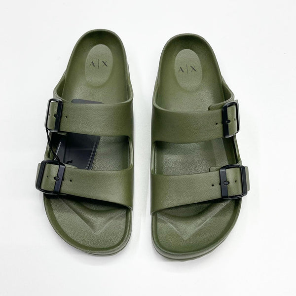 Sandals with adjustable straps slides Olive