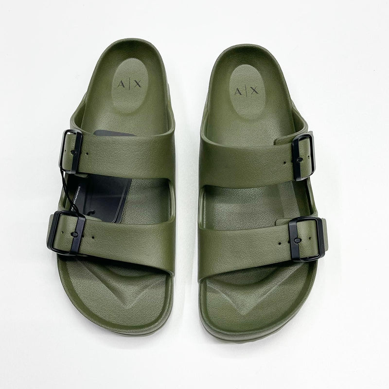 Armani exchange Sandals with adjustable straps sandals slides Olive