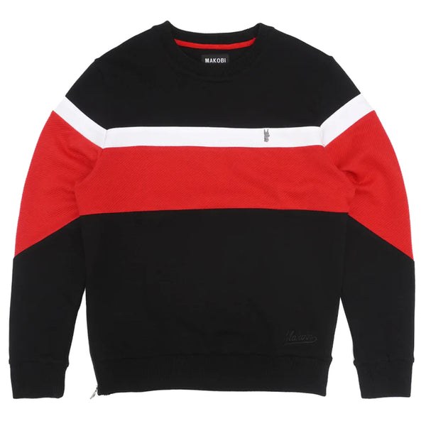 Makobi M4392 MAKOBI MONOGRAM SWEATER - BLACK/RED