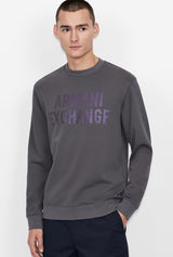 ARMANI EXCHANGE IRIDESCENT LOGO CREW NECK SWEATSHIRT (GRAY)