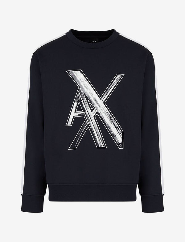 armani exchange OVERSIZED LOGO CREW NECK SWEATSHIRT