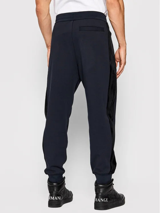 armani exchange navy black velvet trouser