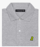 JAMES BARK Men's Marl Gray Polo Shirt - Neon Bark