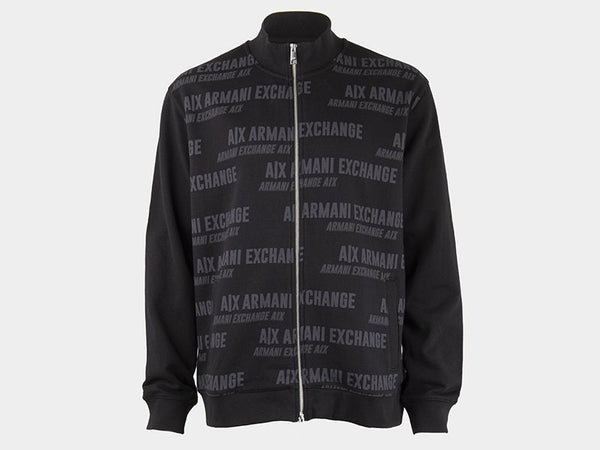 Armani Exchange Black Grey Zipper Sweatshirt