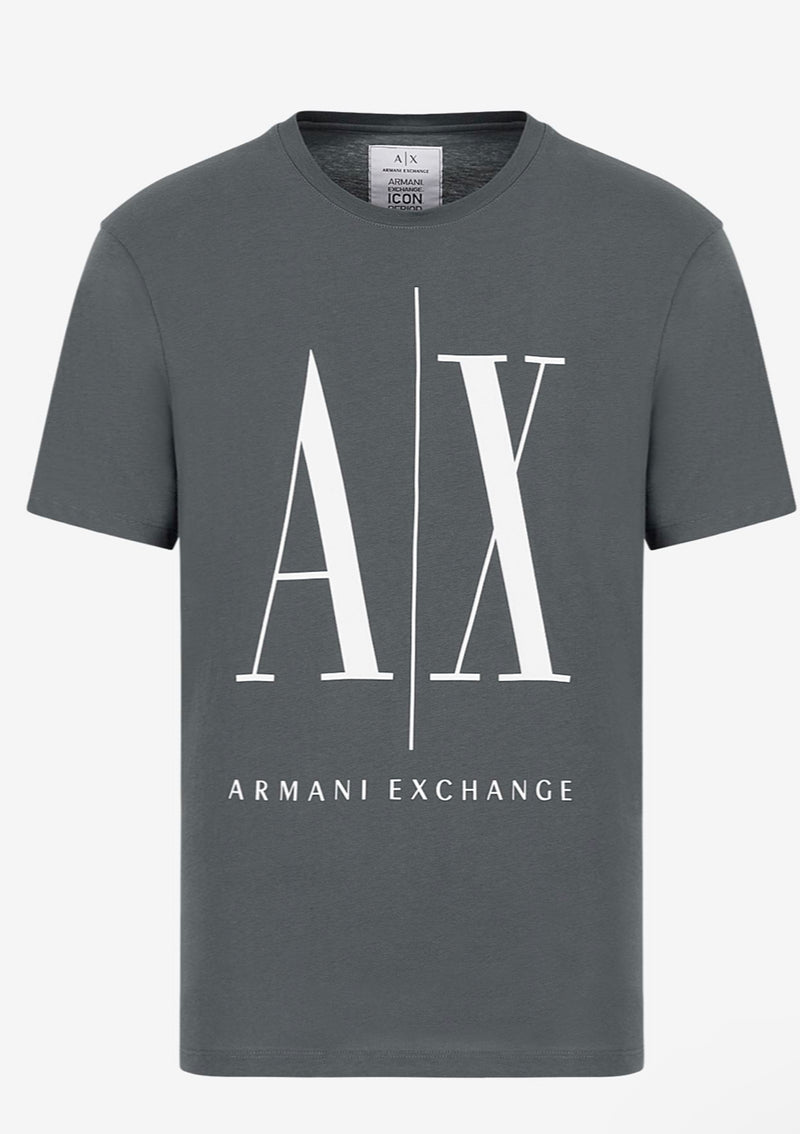 ARMANI EXCHANGE ICON LOGO REGULAR FIT T-SHIRT (GRAY