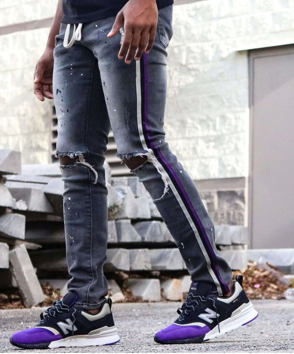 Thrt raven purple stripe denim skinny Jeans