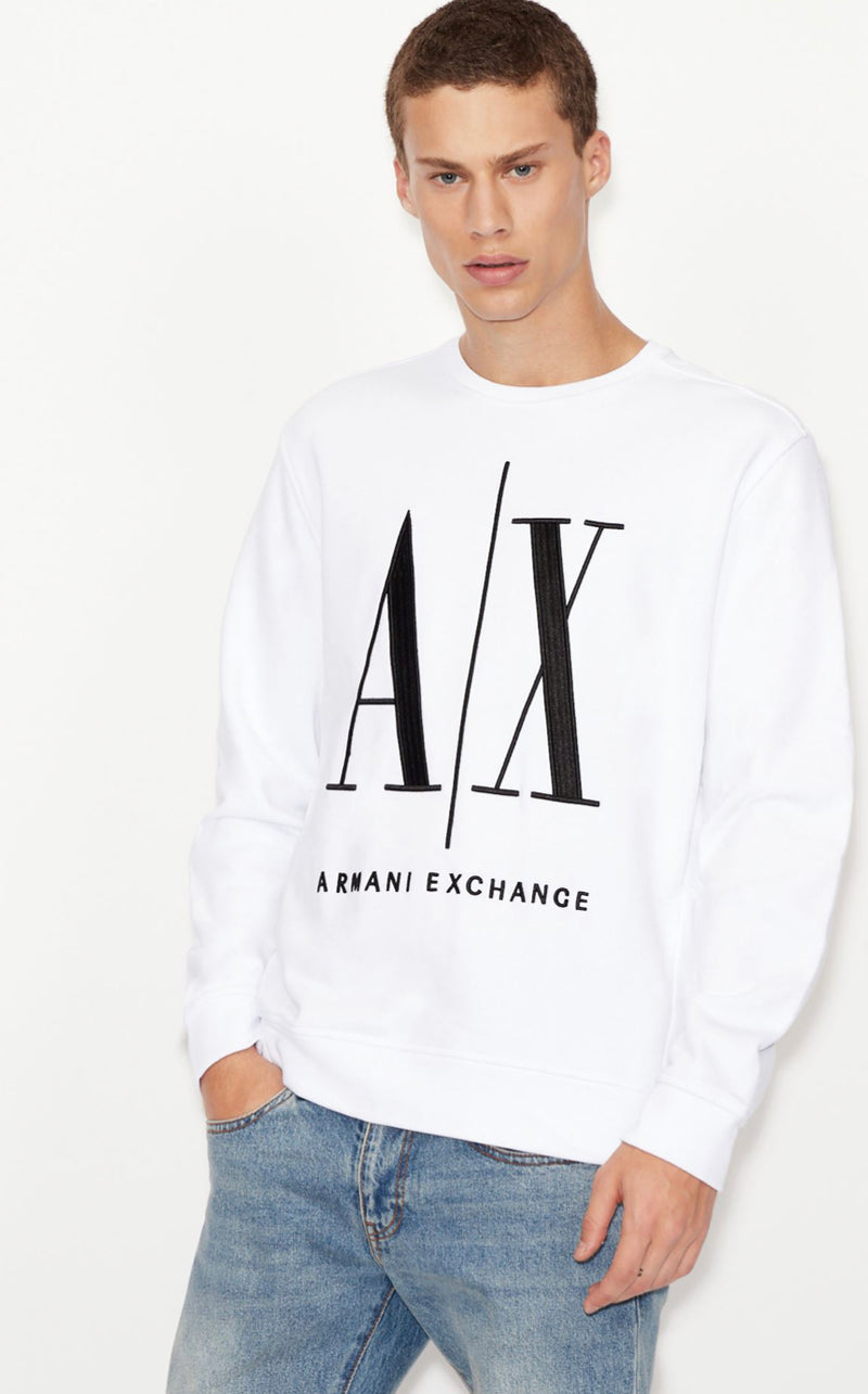 ARMANI EXCHANGE  ARMANI EXCHANGE ICON LOGO SWEATSHIRT White