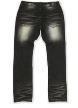 MAKOBI M1969 BONDI SHREDDED JEANS - (BLACK/Blue)