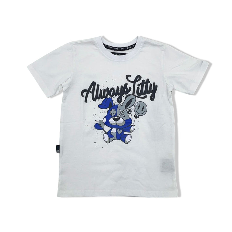 OPS KIDS WHITE/ROYAL T-SHIRT (OPS502K