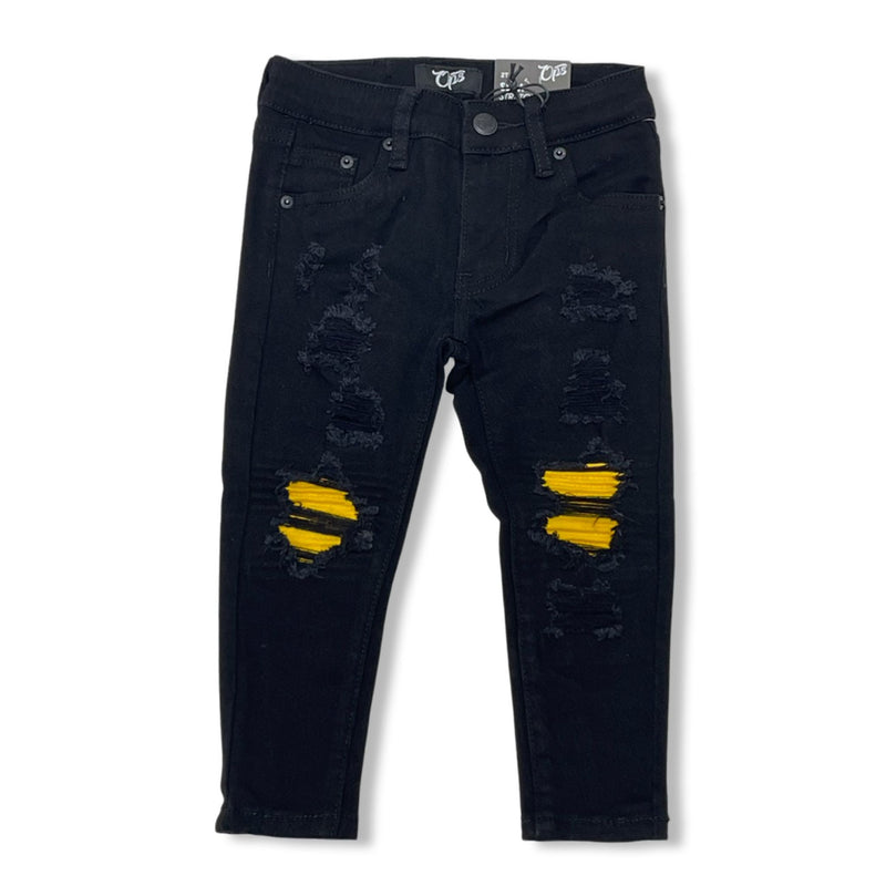 OPS KIDS JET BLACK /YELLOW JEANS (OPS1905K1905K