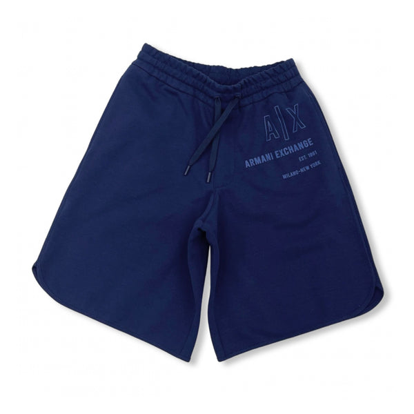 ARMANI EXCHANGE COTTON BLEND KNIT SHORTS BLUE