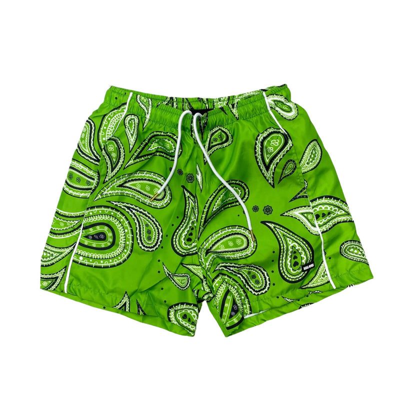 REAL ONES PAISLEY NYLON SHORTS GREEN