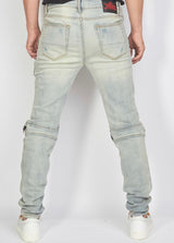 POLITIC DENIM Biker Zip 3.0 Vintage Wash Denim