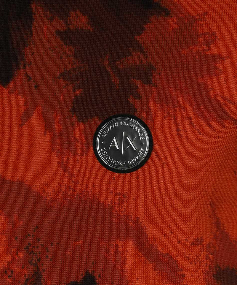 Armani Exchange ORANGE CAMOUFLAGE ORGANIC COTTON SWEATER