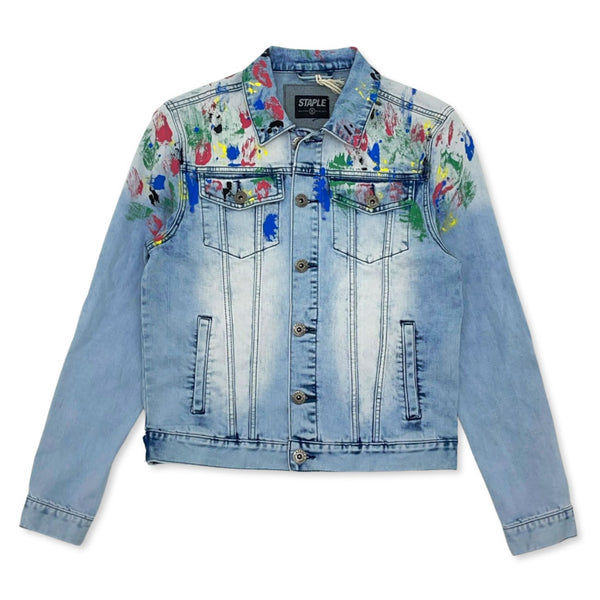 Staple(denim jacket Splatter Jacket Light Stone Wash)