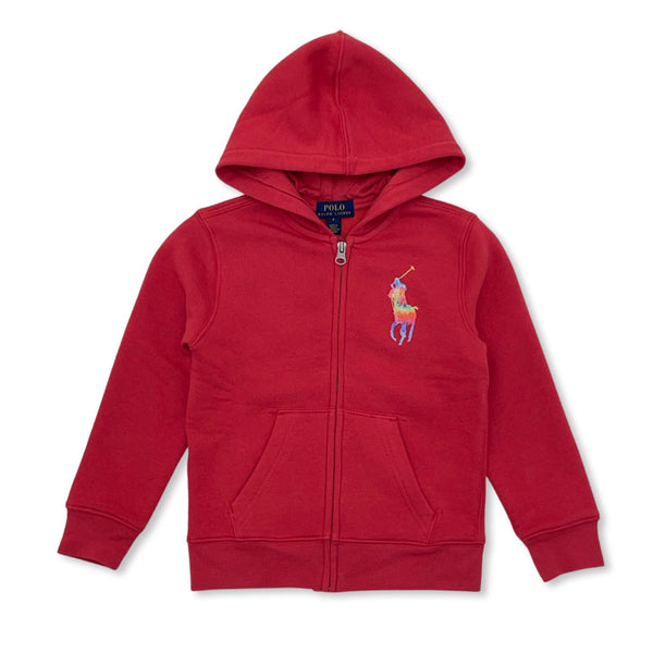 Polo Ralph Lauren (kids 2-7)Tie-Dye-Print Big Pony Fleece Hoodie (Red