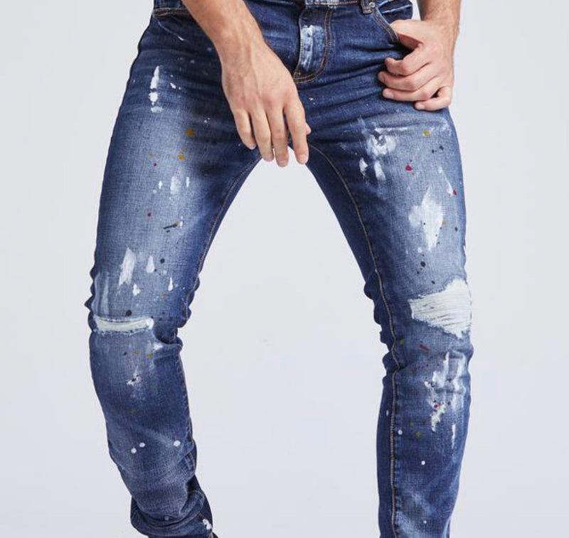 FOREIGN LOCAL(SLIM SKINNY MULTI PAINT SPLATTER JEAN