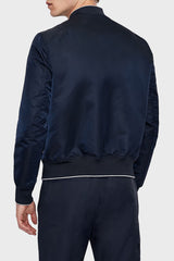 ARMANI EXCHANGE SATIN NYLON TWILL BOMBER JACKET NAVY/BLUE