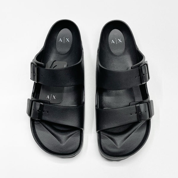 Armani exchange sandals with adjustable Straps (black)