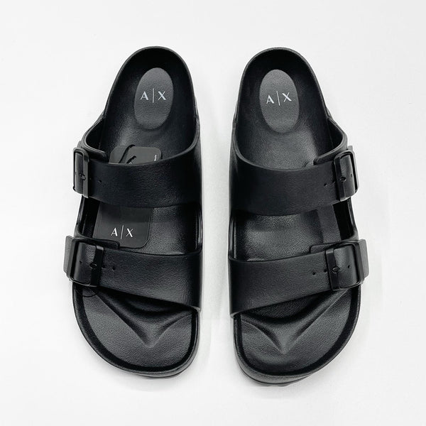 Armani exchange sandals with adjustable Straps sandals (black) slides