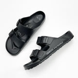 Armani exchange sandals with adjustable Straps sandals (black) slides