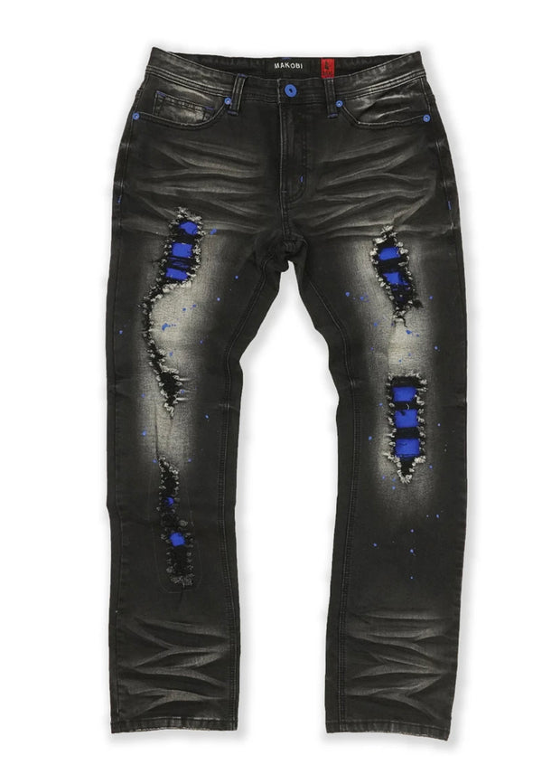 M1633 Colton 34” Stack Nylon/Spandex Sweat Pants - Mocha – Makobi Jeans USA