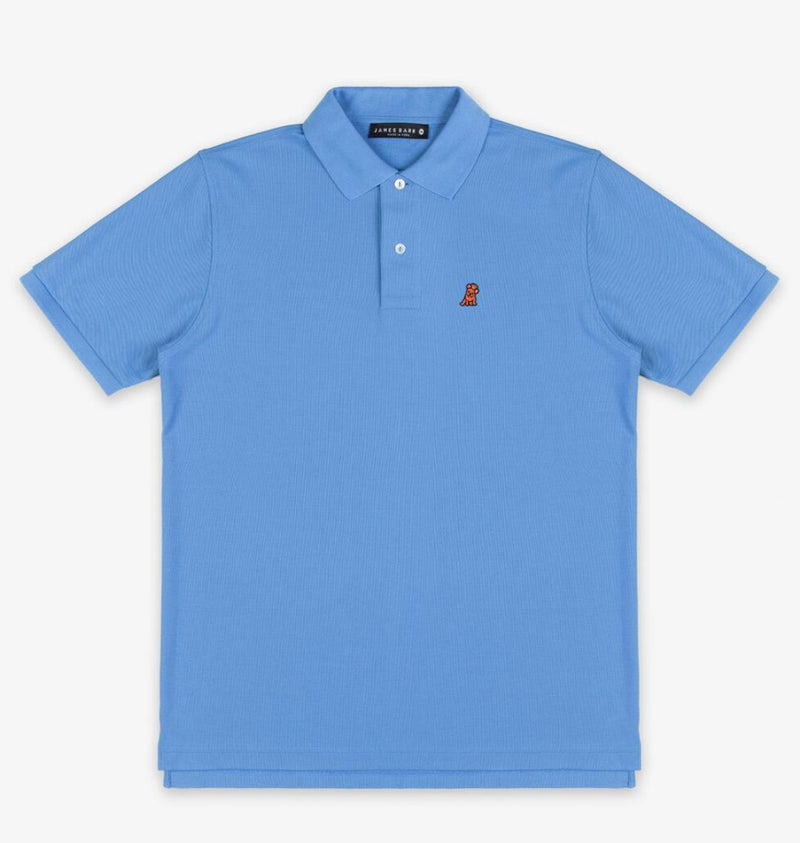 JAMES BARK Men's Lake Blue Regular Fit Polo Shirt - Orange Bark