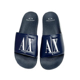 Armani exchange Icon logo single strap slides  sandals (NAVY)