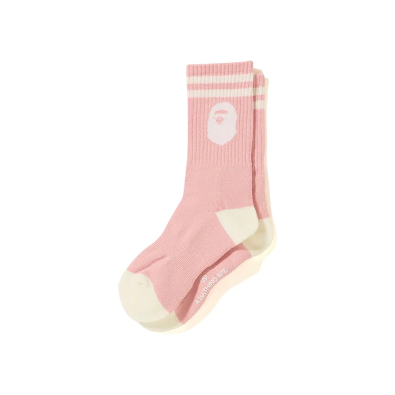 A BATHING APE  BAPE PINK APE HEAD SOCKS