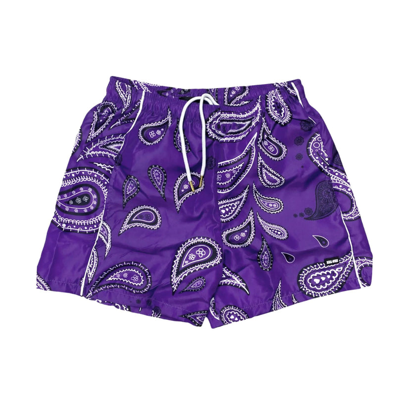 REAL ONES PAISLEY NYLON SHORTS PURPLE