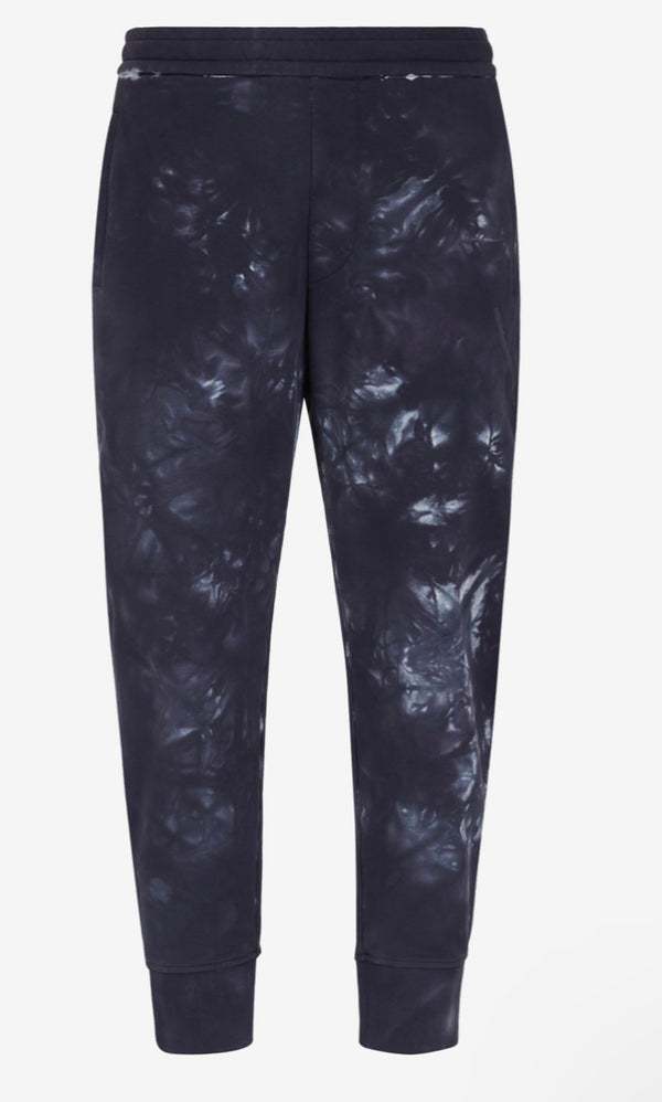 ARMANI EXCHANGE TIE DYE COTTON JERSEY FLEECE SWEATPANTS (GRAY/Black)