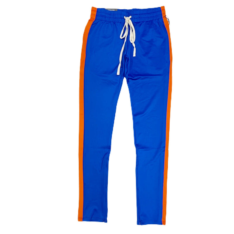 TRACK PANTS Blue/Orange SIDE STRIPED DRAWSTRING