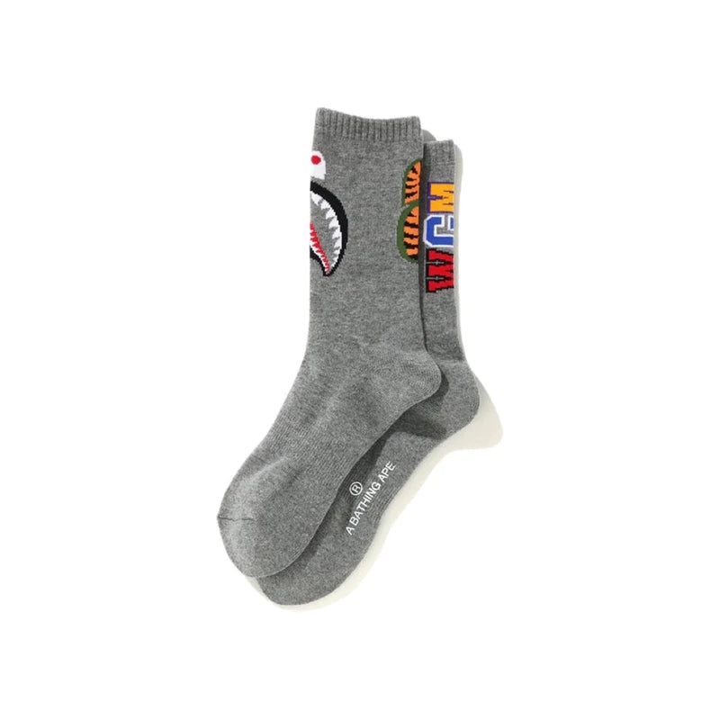 A BATHING APE  BAPE SHARK GREY SOCK