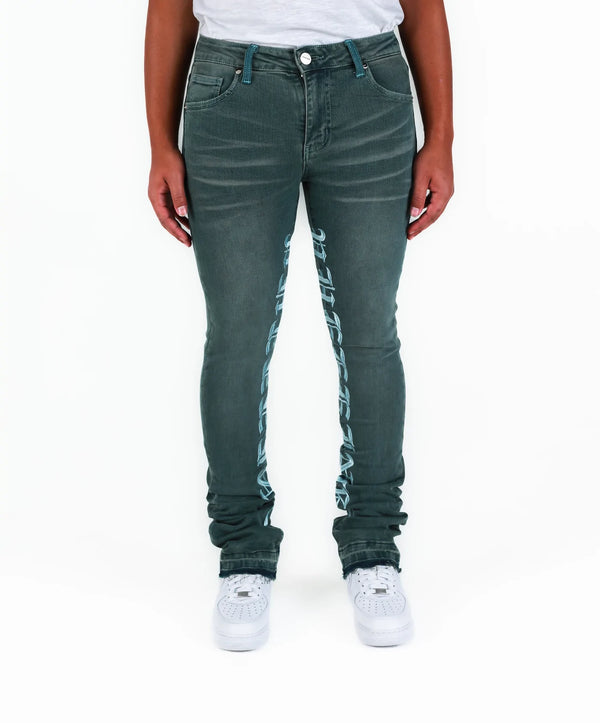 PHEELINGS  "AGAINST ALL ODDS" FLARE STACK DENIM