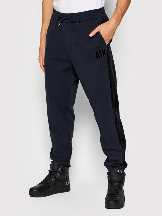 armani exchange navy black velvet trouser