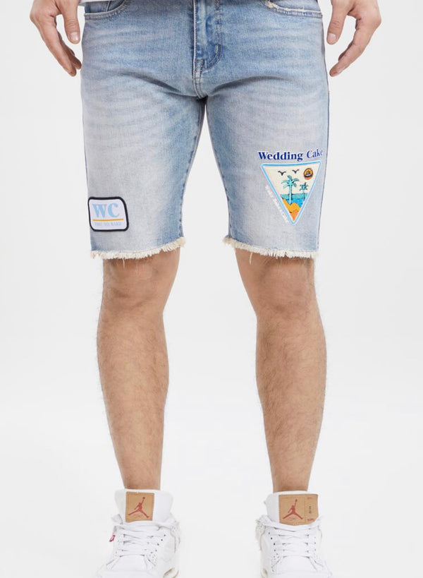 Wedding cake caribbean soul denim shorts (WC3970083)Blue