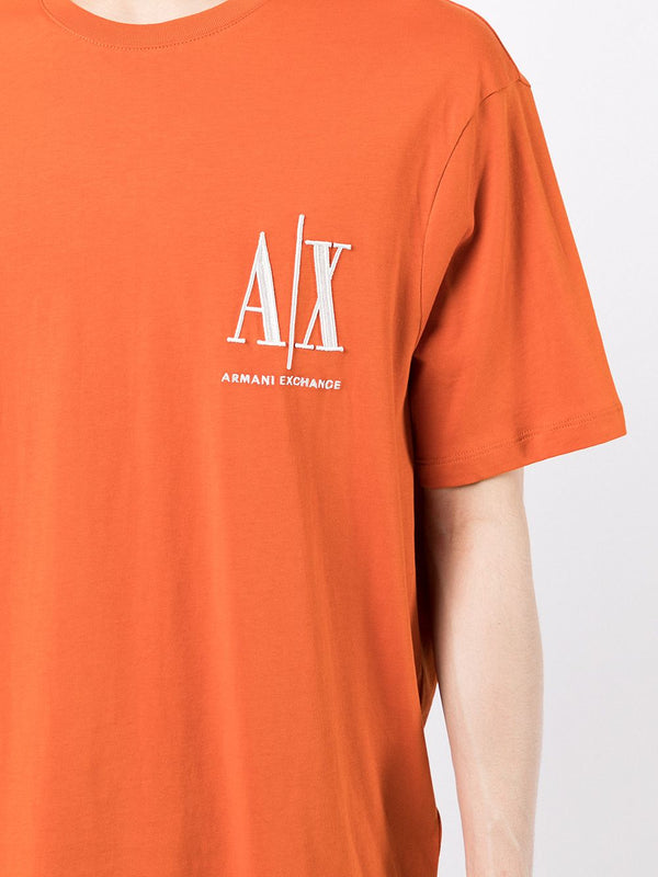 Armani Exchange logo-print cotton T-shirt Orange