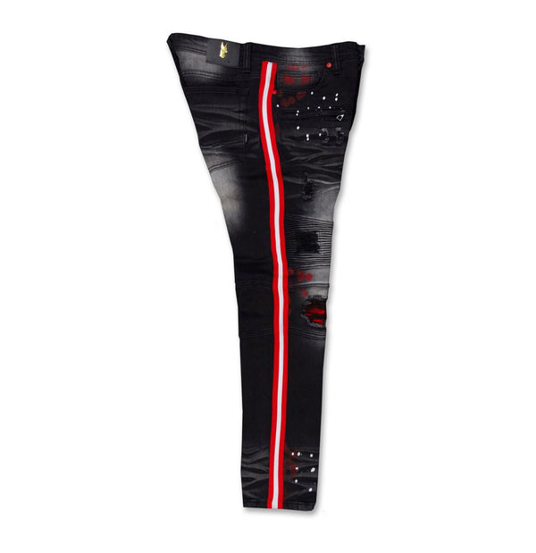 Makobi(Destin Black/red Biker Jeans)