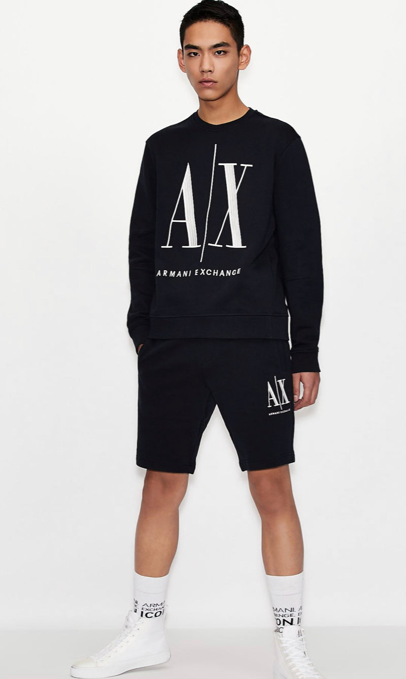 Armani Exhange ICON LOGO CREW NECK SWEATSHIRT (NAVY/BLUE)