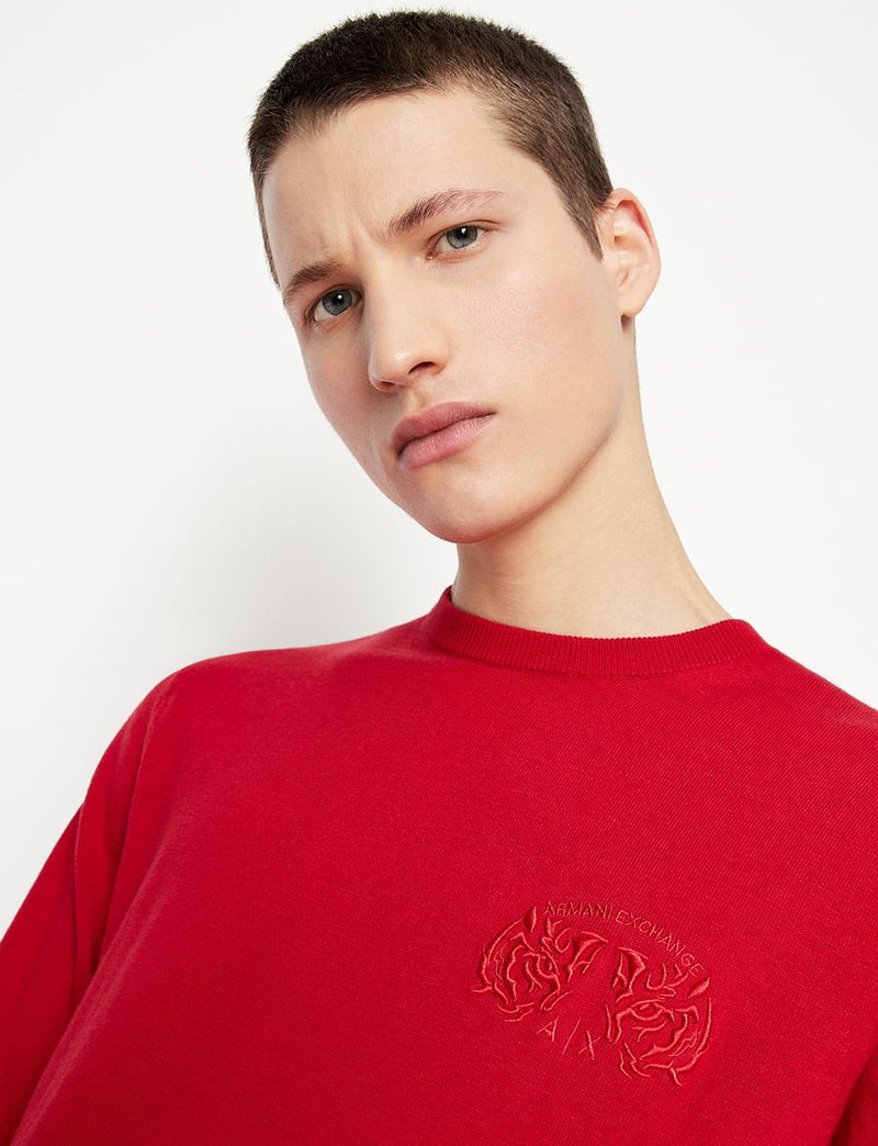 ARMANI EXCHANGE  CREW-NECK SWEATSHIRT (RED)