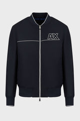 ARMANI EXCHANGE SATIN NYLON TWILL BOMBER JACKET NAVY/BLUE