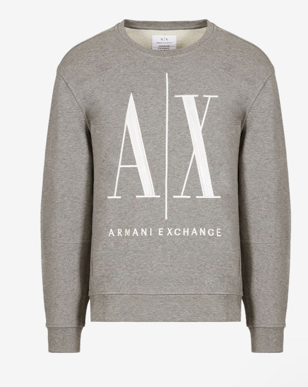 ARMANI EXCHANGE ICON LOGO SWEATSHIRT GRAY