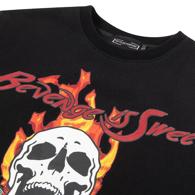 GIFTS OF FORTUNE Flaming Skull Sweatshirt | Black