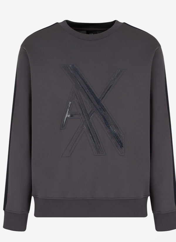 ARMANI EXCHANGE OVERSIZED LOGO CREW NECK SWEATSHIRT