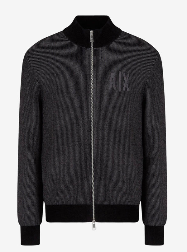 ARMANI EXCHANGE COTTON VISCOSE BLEND CARDIGAN (GRAY)