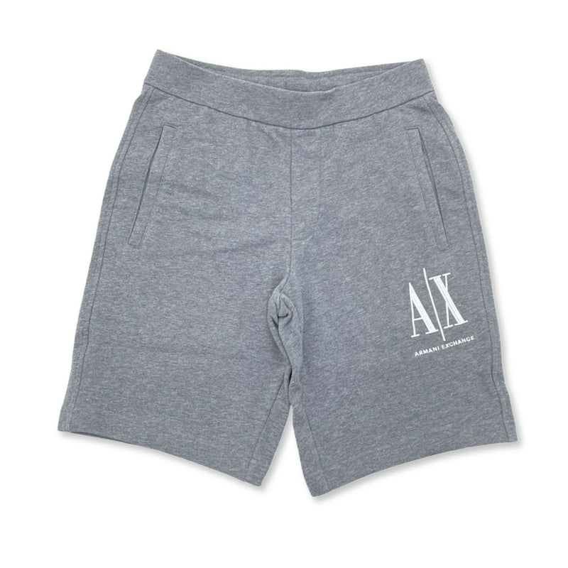 ARMANI EXCHANGE ICON LOGO COTTON FLEECE SHORTS GRAY